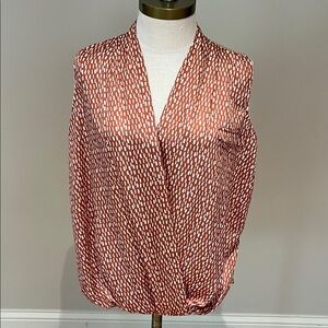Dolan Anthropologie Terracotta and White Patterned sleeveless blouse /  Top  S